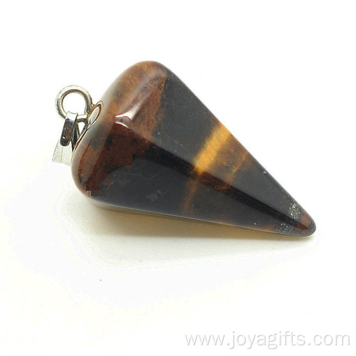 6 side coin Shape Yellow Tiger eye pendant Fashion Plummet Jewelry